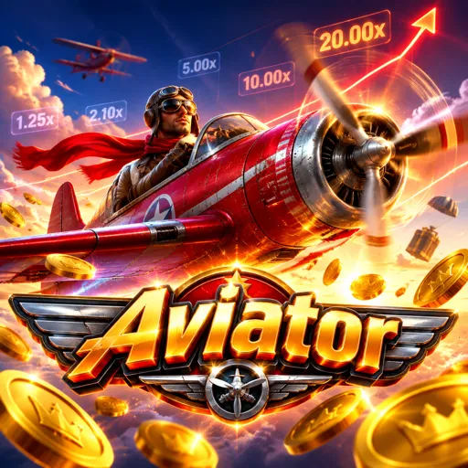 Interface do jogo Aviator com avião decolando e multiplicador crescente na tela
