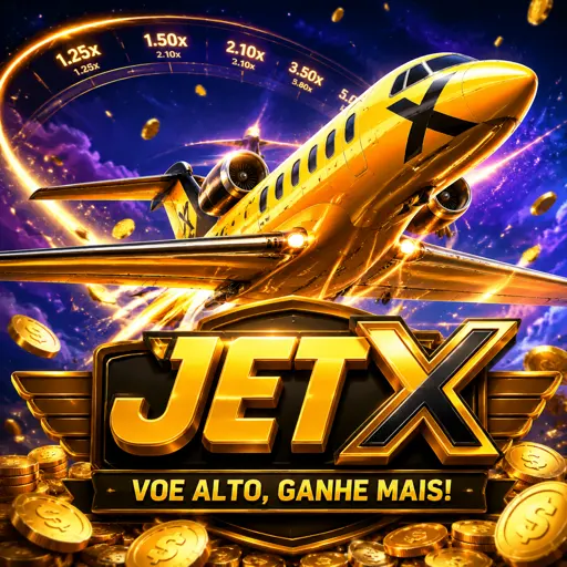 Tela do crash game JetX com foguete subindo e multiplicador na tela